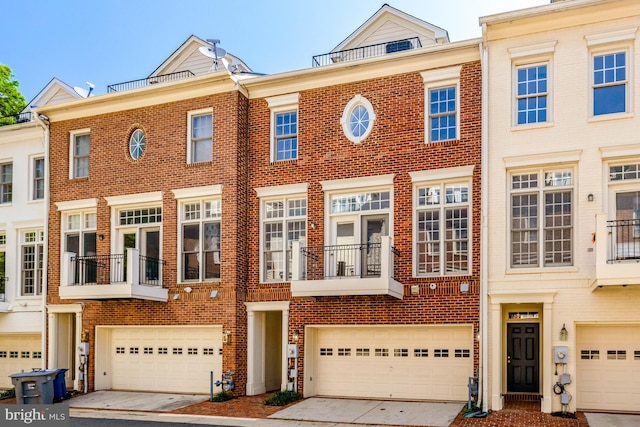 1650 Colonial Hills Dr, Mclean, VA 22102 - view of property featuring brick siding, a garage, and concrete driveway