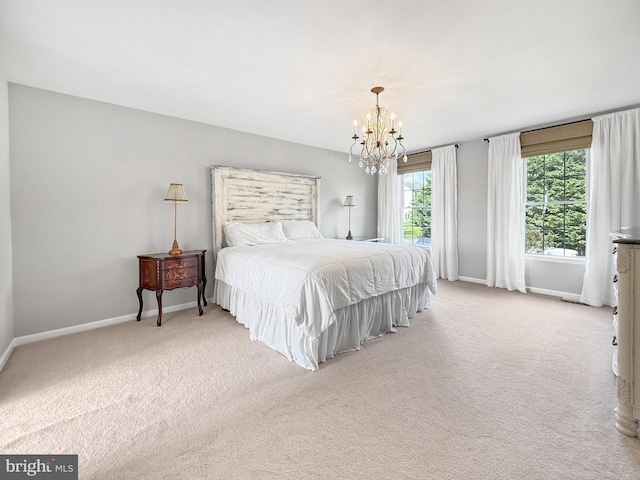 13225 Manor S, Mount Airy, MD 21771 - bedroom with baseboards, a chandelier, and carpet flooring