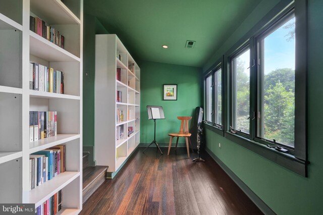 323 N Patrick St, Alexandria, VA 22314 - living area with dark wood-type flooring, baseboards, and recessed lighting