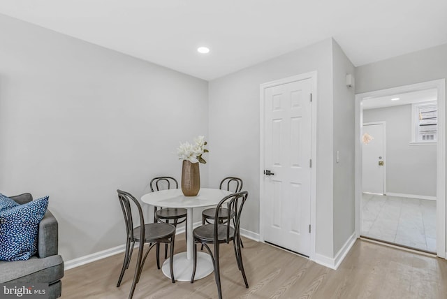 2839 Winton St, Philadelphia, PA 19145 - dining room with light wood-style floors, baseboards, and recessed lighting
