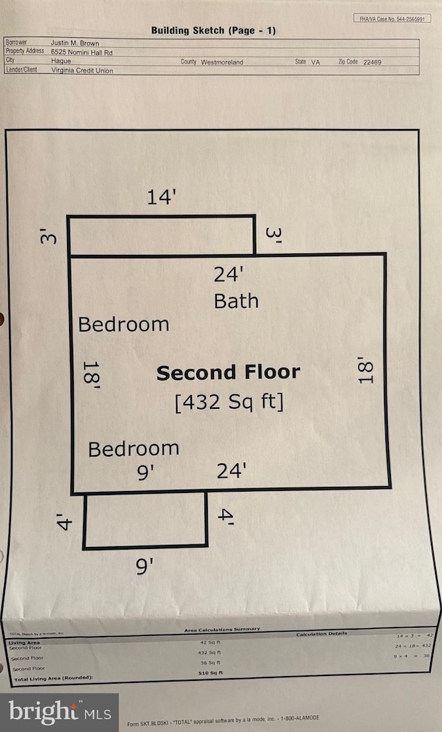 6525 Nomini Hall Rd, Hague, VA 22469 - view of property floor plan