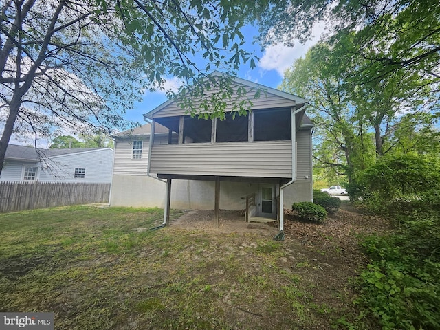 1139 Bradley Rd, Pasadena, MD 21122 - rear view of house with a sunroom