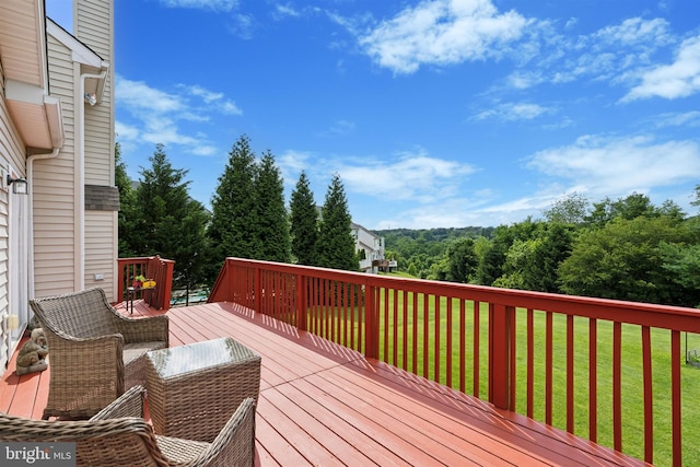 127 Watch Hill Rd, East Fallowfield Township, PA 19320 - wooden deck featuring a lawn