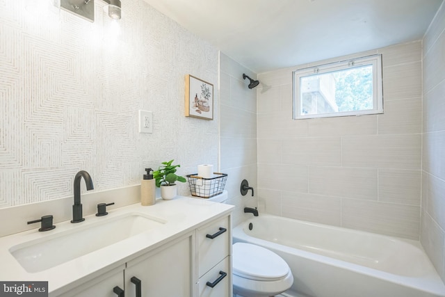 27136 Dogwood Ln, Mechanicsville, MD 20659 - bathroom with toilet, bathing tub / shower combination, and vanity