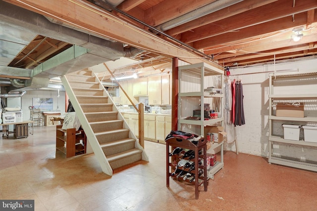 330 Cherry Hill Rd, Princeton, NJ 08540 - unfinished below grade area with stairs