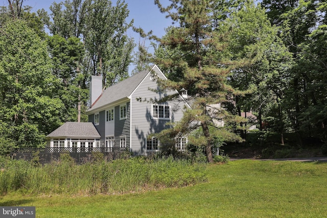 330 Cherry Hill Rd, Princeton, NJ 08540 - view of home's exterior with a chimney and a yard