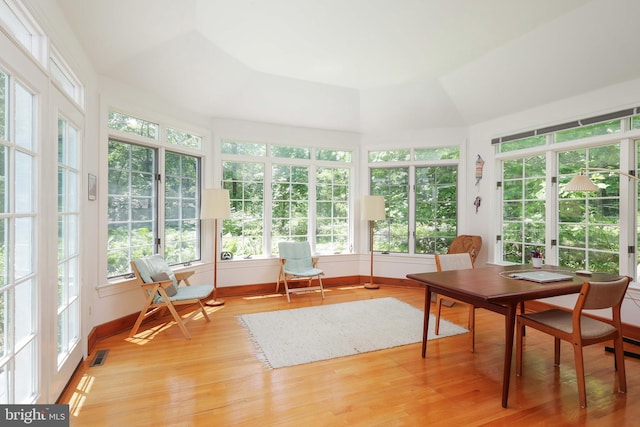 330 Cherry Hill Rd, Princeton, NJ 08540 - sunroom / solarium with french doors, plenty of natural light, wood finished floors, baseboards, and lofted ceiling