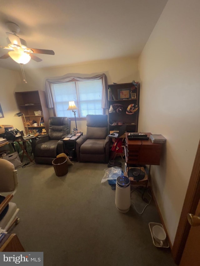8 Cedar Rd, Mount Pocono, PA 18344 - carpeted living area with a desk and a ceiling fan
