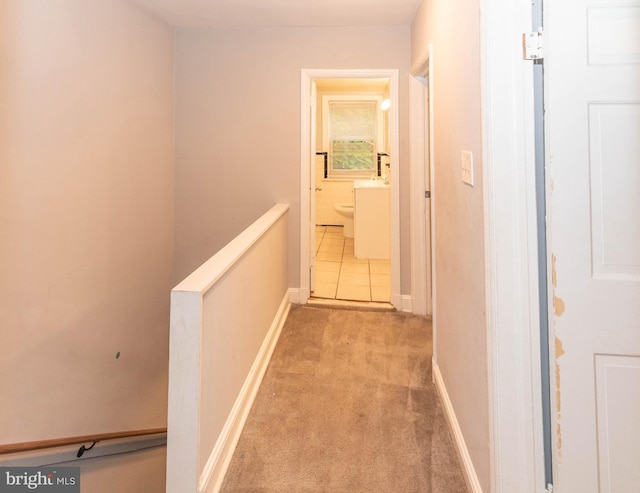 5603 Clearspring Rd, Baltimore, MD 21212 - hallway featuring an upstairs landing and carpet