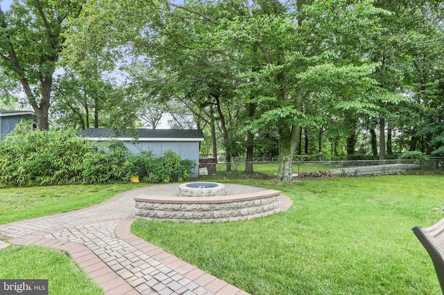 6937 Halleck St, District Heights, MD 20747 - view of yard with a fire pit and a patio area