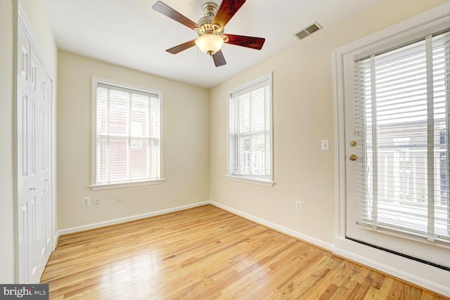 1030 Fairmont St NW Unit 204, Washington, DC 20001 - unfurnished bedroom featuring wood finished floors, baseboards, a closet, and a ceiling fan