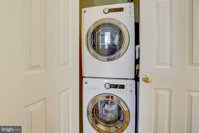 1030 Fairmont St NW Unit 204, Washington, DC 20001 - washroom with estacked washer and dryer