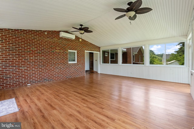 1404 Stockton Rd, Joppa, MD 21085 - unfurnished sunroom with an AC wall unit and lofted ceiling