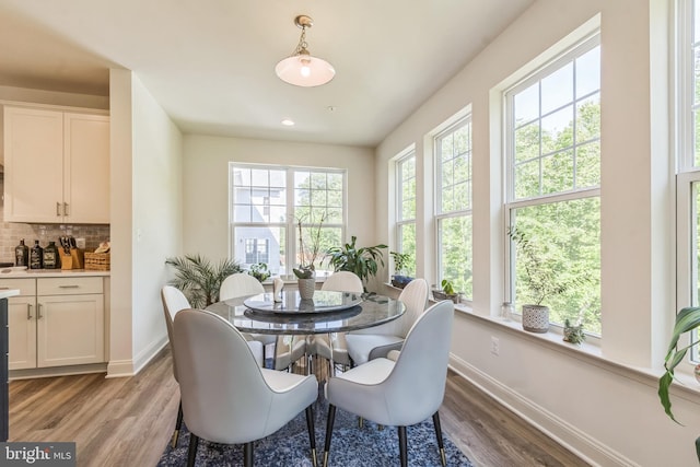 8604 Cedar Chase Dr, Clinton, MD 20735 - dining space with baseboards, wood finished floors, and recessed lighting
