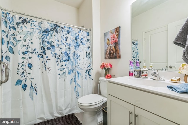 8604 Cedar Chase Dr, Clinton, MD 20735 - full bath featuring toilet, vanity, and a shower with shower curtain