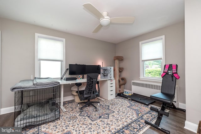 832 N Warren St, Pottstown, PA 19464 - office featuring radiator, wood finished floors, and baseboards