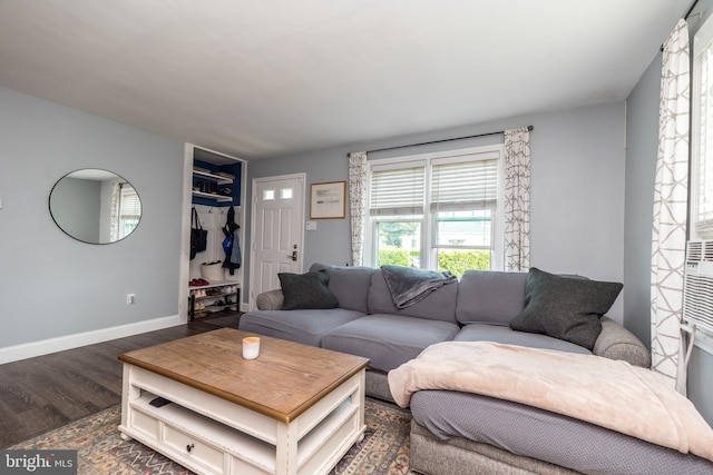 832 N Warren St, Pottstown, PA 19464 - living area featuring wood finished floors and baseboards
