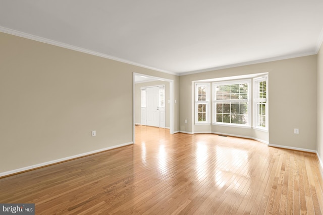 5501 Chestermill Ct, Fairfax, VA 22030 - unfurnished living room with ornamental molding and light wood-type flooring