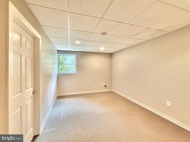 504 Redrow Ave, Swedesboro, NJ 08085 - carpeted spare room featuring a paneled ceiling, a smoke detector, and recessed lighting