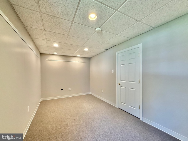 504 Redrow Ave, Swedesboro, NJ 08085 - empty room with carpet floors, a paneled ceiling, recessed lighting, and a smoke detector