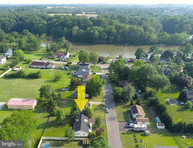 504 Redrow Ave, Swedesboro, NJ 08085 - aerial view of residential area featuring a large body of water and a forest