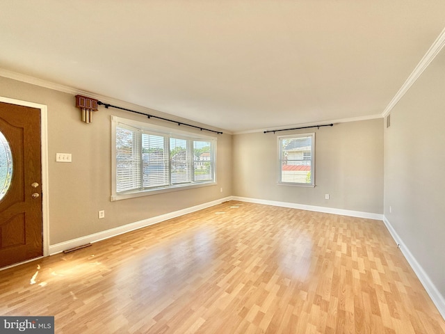 504 Redrow Ave, Swedesboro, NJ 08085 - entrance foyer with ornamental molding and light wood-style floors