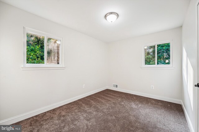 5202 Bayne Pl, Temple Hills, MD 20748 - spare room with healthy amount of natural light, dark carpet, and baseboards