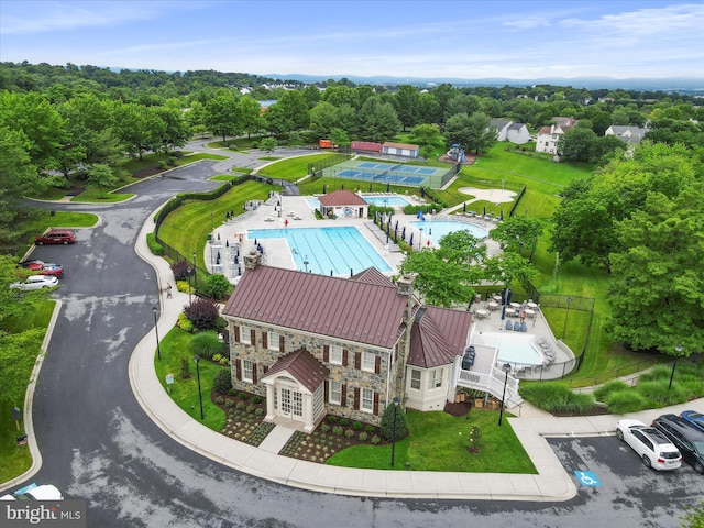 6344 Springwater Ter Unit 1141, Frederick, MD 21701 - view from above of property with a pool
