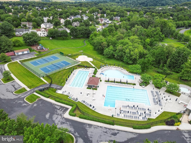 6344 Springwater Ter Unit 1141, Frederick, MD 21701 - drone / aerial view of a pool area