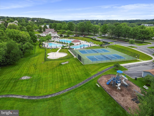 6344 Springwater Ter Unit 1141, Frederick, MD 21701 - drone / aerial view of a pool area