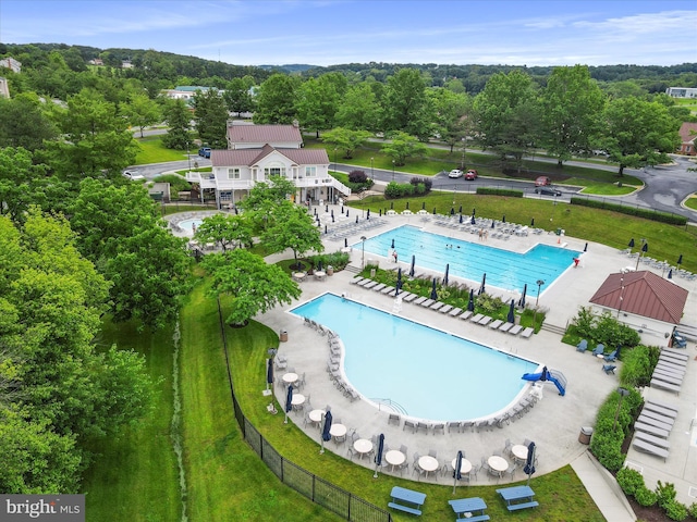 6344 Springwater Ter Unit 1141, Frederick, MD 21701 - drone / aerial view of a pool