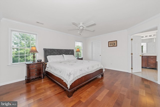 915 Mather Dr, Bear, DE 19701 - bedroom with wood finished floors, crown molding, and ceiling fan