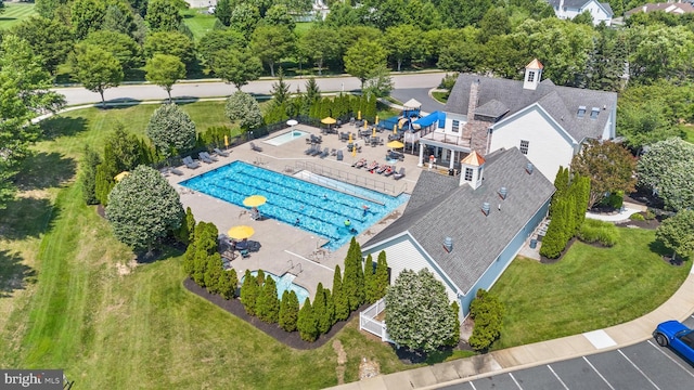 915 Mather Dr, Bear, DE 19701 - drone / aerial view of a pool