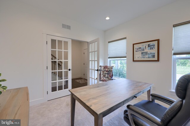 4052 Country Dr, Dover, PA 17315 - carpeted home office with french doors, baseboards, and recessed lighting