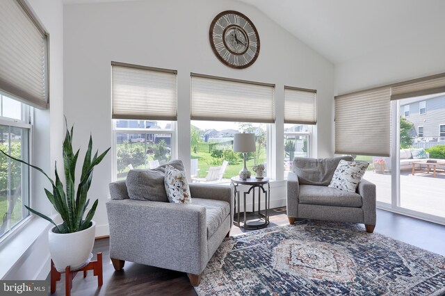 4052 Country Dr, Dover, PA 17315 - sunroom featuring wood finished floors, baseboards, and high vaulted ceiling