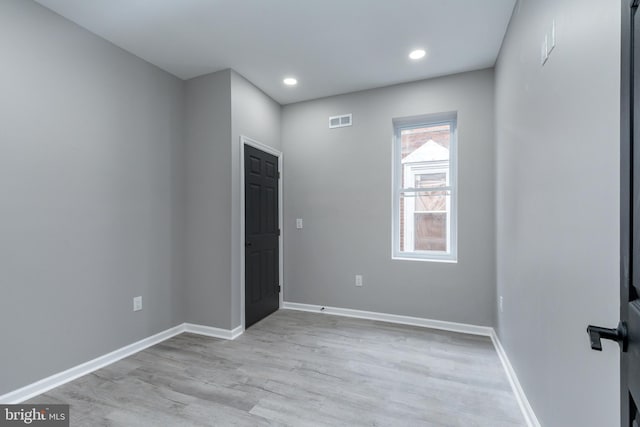 5229 Webster St, Philadelphia, PA 19143 - unfurnished room with baseboards, light wood-style floors, and recessed lighting