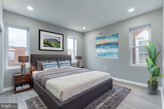 5229 Webster St, Philadelphia, PA 19143 - bedroom featuring light wood-type flooring, baseboards, and recessed lighting