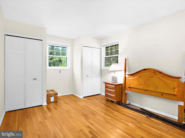 435 Yellow Spgs S, Laurel, MD 20724 - bedroom with two closets, light wood-style flooring, and baseboards