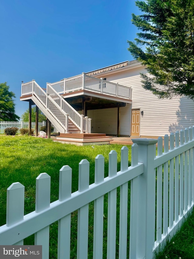 25795 Shamrock Ln, Mechanicsville, MD 20659 - rear view of property with a wooden deck and stairs