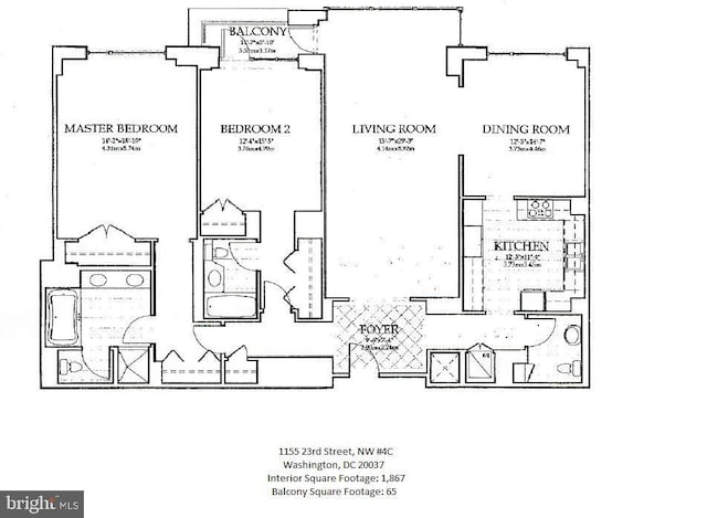 1155 23rd St NW Unit 5D, Washington, DC 20037 - floor plan / room layout