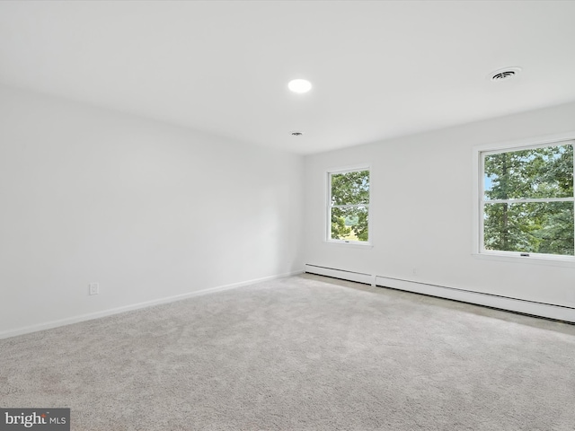 2500 Sams Creek Rd, Westminster, MD 21157 - unfurnished room with a baseboard radiator, carpet floors, and recessed lighting