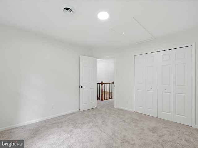 2500 Sams Creek Rd, Westminster, MD 21157 - unfurnished bedroom featuring carpet flooring, attic access, and a closet