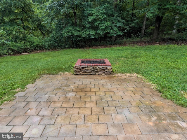 2500 Sams Creek Rd, Westminster, MD 21157 - view of grassy yard featuring a patio area and an outdoor fire pit