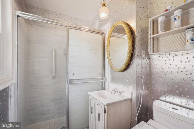 10520 Truxton Rd, Hyattsville, MD 20783 - full bath featuring vanity, a shower stall, and toilet