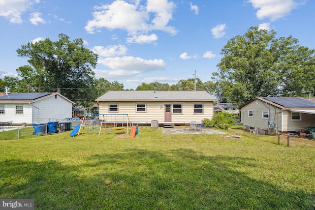 10520 Truxton Rd, Hyattsville, MD 20783 - back of property featuring a playground, a patio area, entry steps, and central air condition unit
