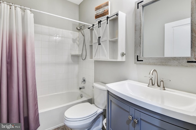 2017 Chamberlain Dr, Frederick, MD 21702 - bathroom featuring toilet, shower / tub combo, and vanity