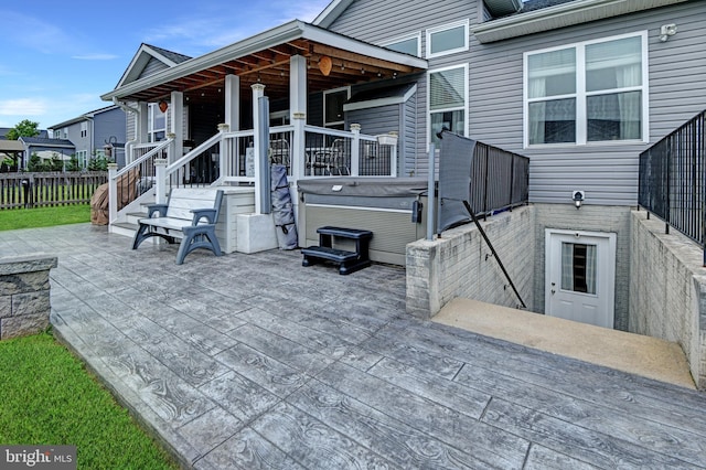 2017 Chamberlain Dr, Frederick, MD 21702 - view of patio with a hot tub and a deck