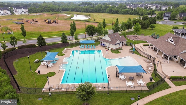2017 Chamberlain Dr, Frederick, MD 21702 - drone / aerial view of a pool