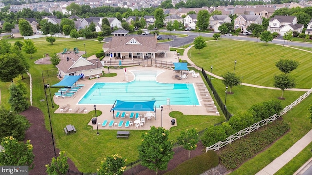2017 Chamberlain Dr, Frederick, MD 21702 - aerial view of a pool