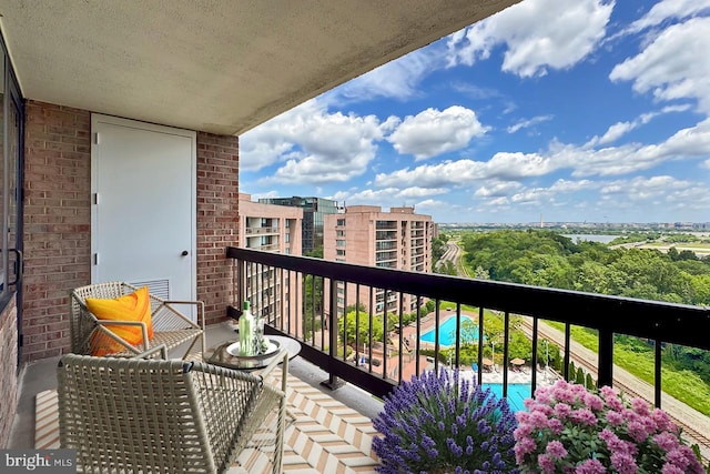 1805 Crystal Dr Unit 1110S, Arlington, VA 22202 - balcony with view of pool